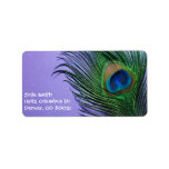 Pastel Purple Peacock Feather Still LIfe Personalized Address Label