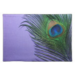 Pastel Purple Peacock Feather Still LIfe Place Mat