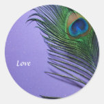 Pastel Purple Peacock Feather Still LIfe Sticker