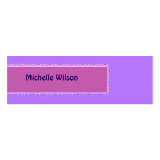 Pastel purple pink mod box business cards (front side)