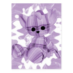 Pastel Purple Spiral Smoke Teddy Bear Post Card