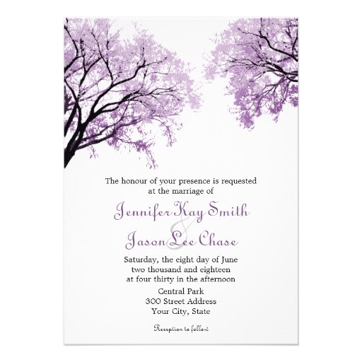 Pastel Purple Trees - Wedding Invitations