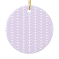 Pastel Purple Zigzag Pattern inspired by Knitting. Christmas Ornaments