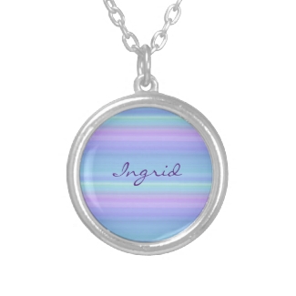 Pastel Rainbow Blue Purple Green Necklace