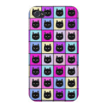 Pastel Rainbow Cat Pattern iPhone 4 Cases