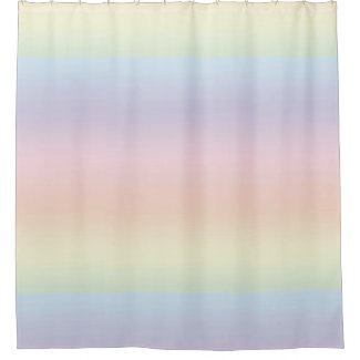 Pastel Rainbow Color Stripe Pattern Shower Curtain