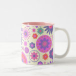 Pastel Rainbow Flower Pattern Coffee Mug