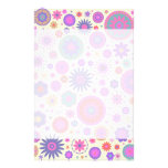 Pastel Rainbow Flower Pattern Custom Stationery