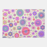 Pastel Rainbow Flower Pattern Hand Towel