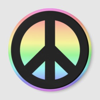 Pastel Rainbow Peace Sign magnet