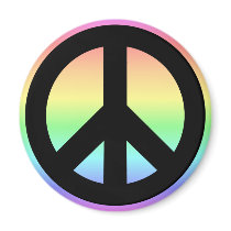 Pastel Rainbow Peace Sign magnets by designs4you Pastel Rainbow Peace Sign magnets