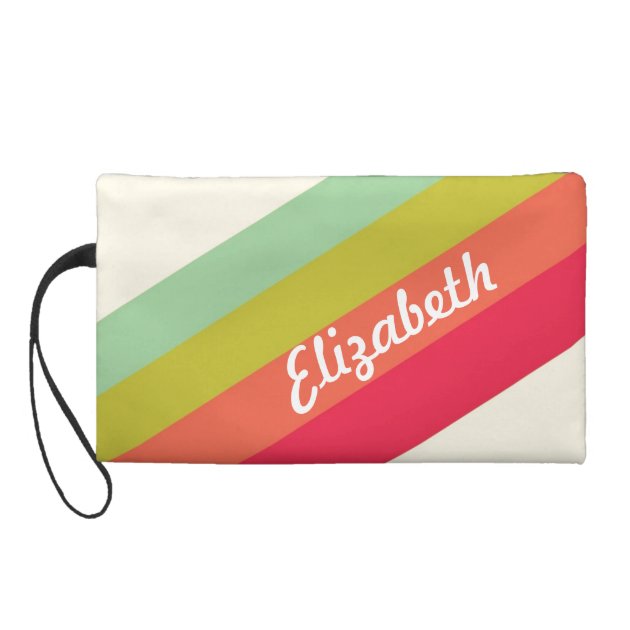 Pastel Rainbow Personalized Name Wristlet Purse