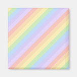 Pastel Rainbow Stripes. Refrigerator Magnets