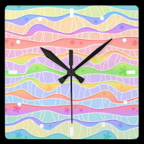 PASTEL RAINBOW STRIPES WALL CLOCK wall clocks