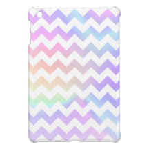 Pastel Rainbow White Chevron iPad Mini Cases