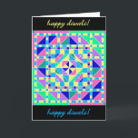 Pastel Rangoli w/ Black Border 3 Diwali Card