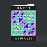 Pastel Rangoli w/ Black Border Diwali Card