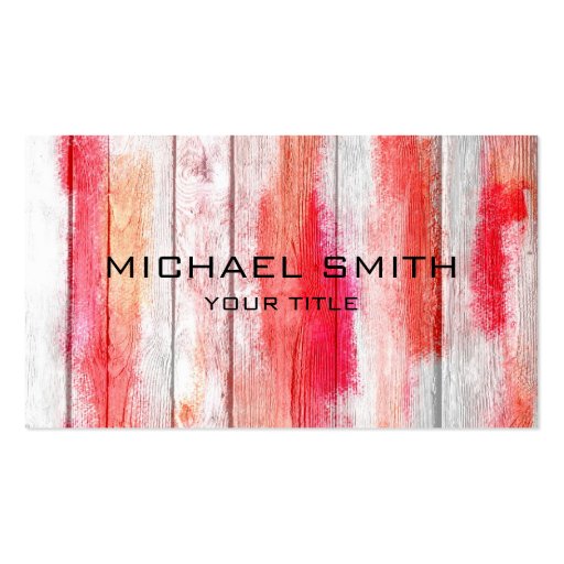 Pastel Red on Wood #2 Business Card Templates (front side)