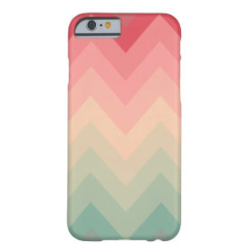 Pastel Red Pink Turquoise Ombre Chevron Pattern Barely There iPhone 6 Case