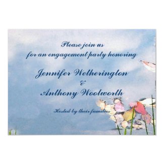 Pastel Reflections Engagement Party Custom Invite