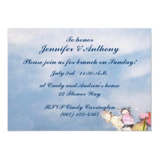 Pastel Reflections Wedding Brunch 5x7 Paper Invitation Card