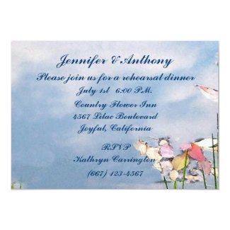 Pastel Reflections Wedding Rehearsal Dinner 5" X 7" Invitation Card