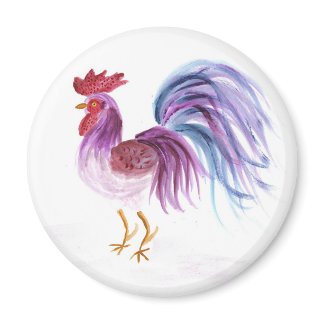 Pastel Rooster by EelKat magnet