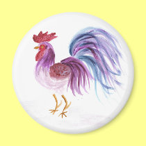Pastel Rooster by EelKat magnets