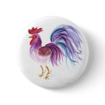 Pastel Rooster by Wendy C. Allen Pinback Button