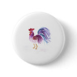 Pastel Rooster by Wendy C. Allen Pin