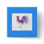 Pastel Rooster by Wendy C. Allen Pinback Button
