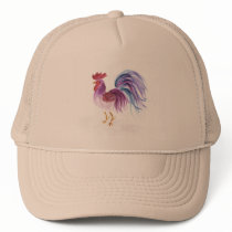 Pastel Rooster by Wendy C. Allen Hats