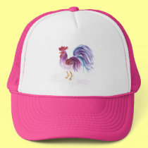 Pastel Rooster by Wendy C. Allen hats