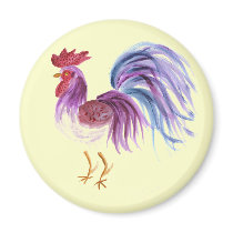 Pastel Rooster by Wendy C. Allen magnets by eelkat Pastel Rooster by Wendy C. Allen magnets