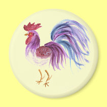 Pastel Rooster by Wendy C. Allen magnets