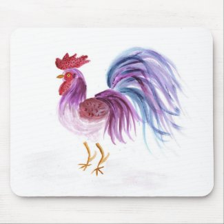 Pastel Rooster by Wendy C. Allen mousepad