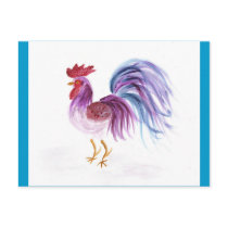 Pastel Rooster by Wendy C. Allen postcards by eelkat Pastel Rooster by Wendy C. Allen postcards