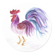 Pastel Rooster by Wendy C. Allen stickers by eelkat Pastel Rooster by Wendy C. Allen stickers