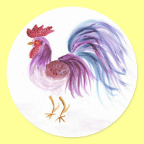 Pastel Rooster by Wendy C. Allen stickers