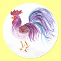 Pastel Rooster by Wendy C. Allen stickers