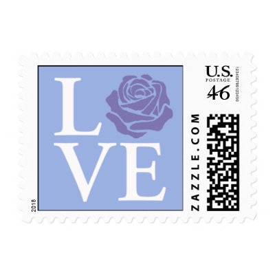 Pastel Rose Love Stamp Blue by NJHeart