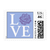 Pastel Rose Love Stamp Blue
