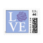 Pastel Rose Love Stamp Blue
