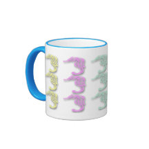 Pastel Seahorse Pattern 2 Coffee Mugs
