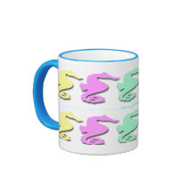 Pastel Seahorse Pattern Coffee Mugs