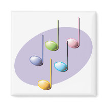 pastel shiny music notes magnets