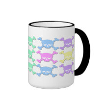 Pastel Skull Pattern Coffee Mugs