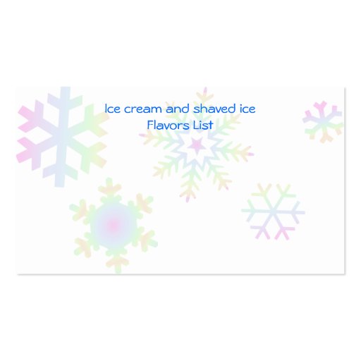 Pastel Snowflakes Business Card (back side)