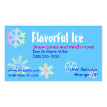 Pastel Snowflakes Business Card