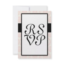 pastel soft light cream and pink damask announcement